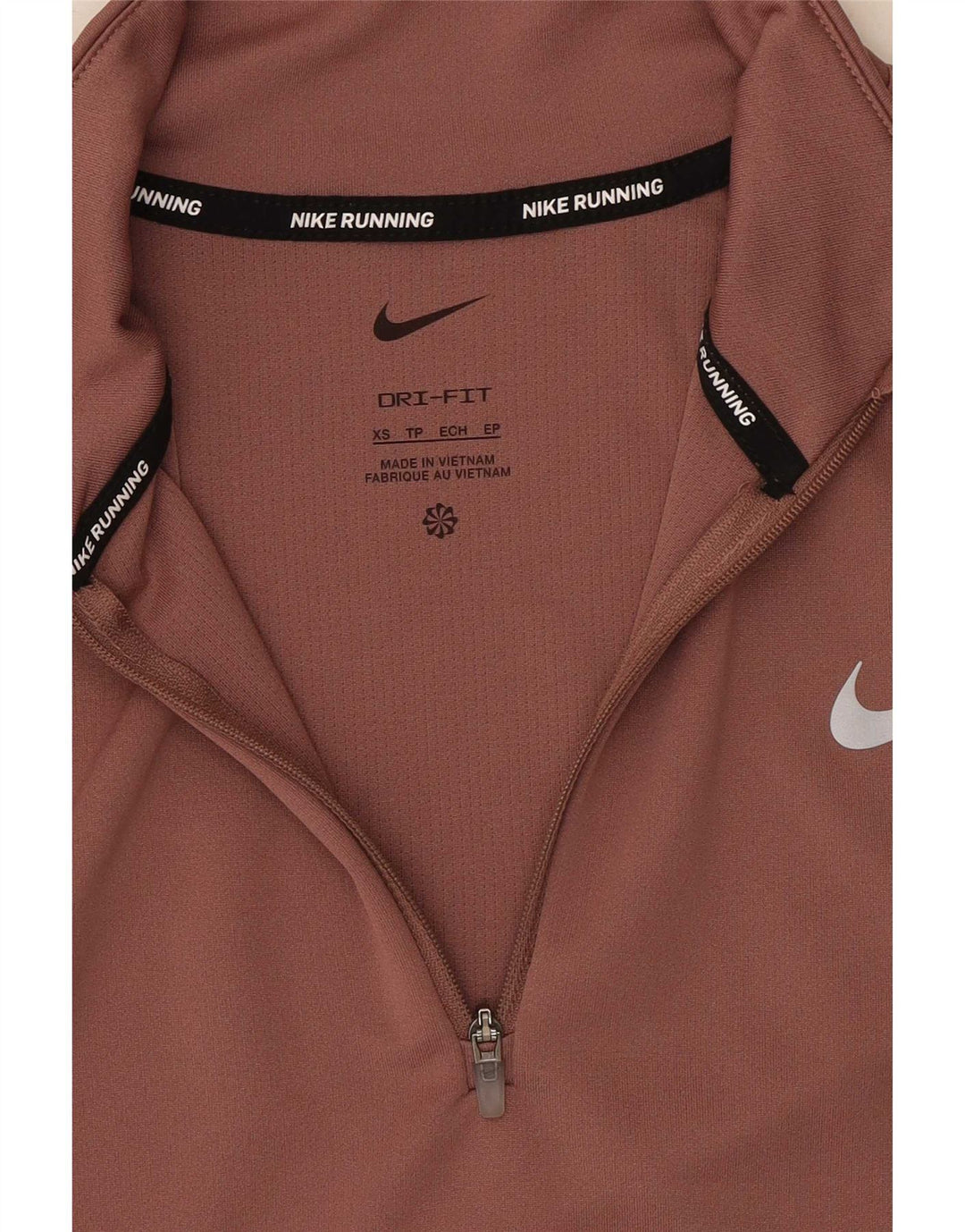 Nike Womens Dri Fit Zip Neck Pullover Tracksuit Top UK 6 XS Pink