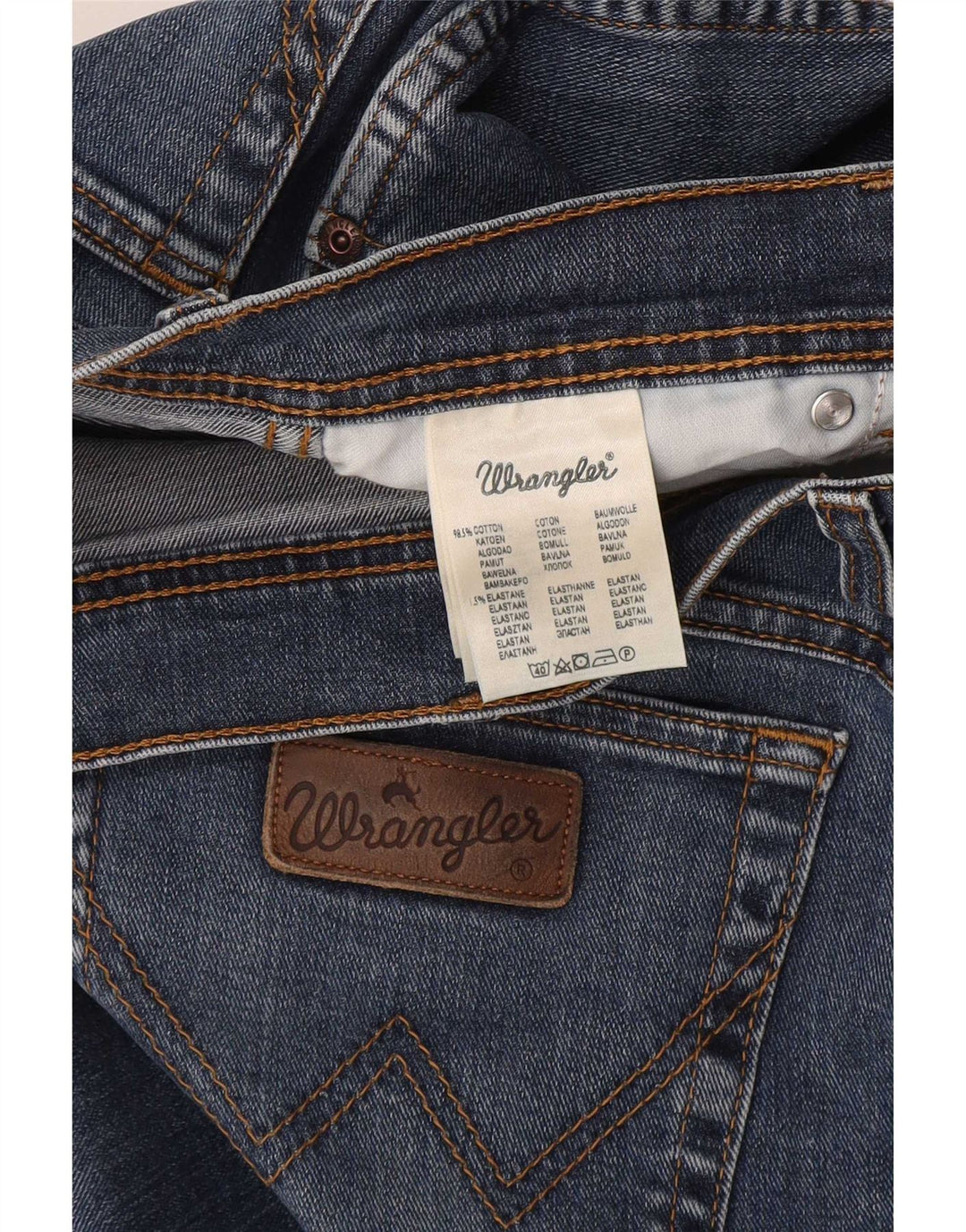 Wrangler Mens Texas Stretch Straight Jeans W34 L34 Blue Cotton