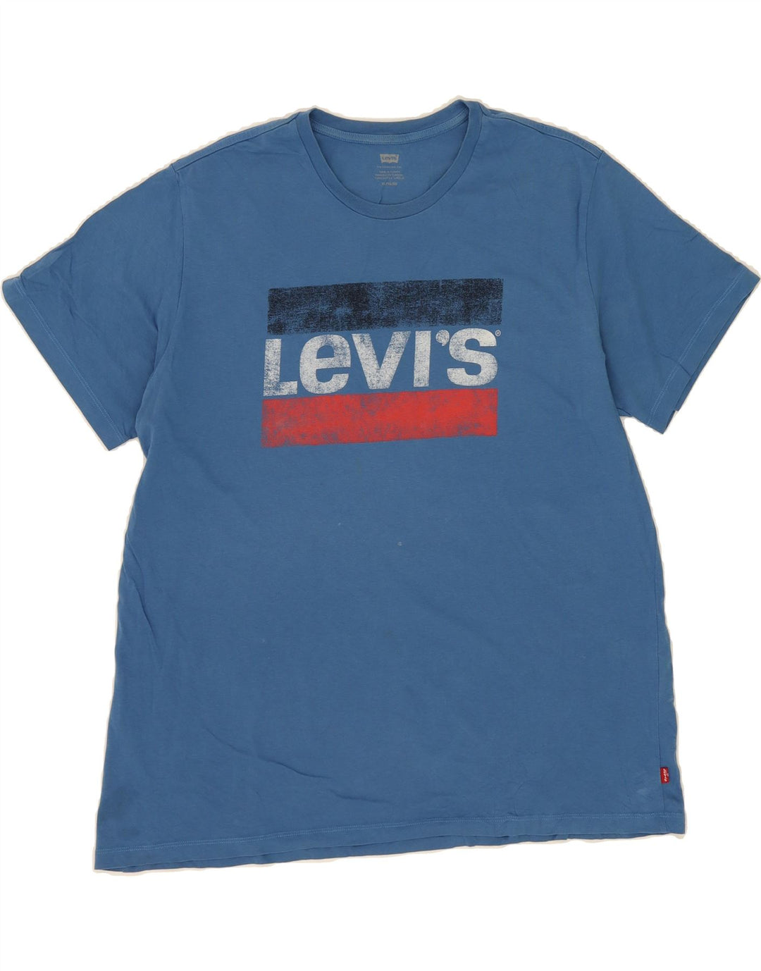 LEVI'S Mens Graphic T-Shirt Top XL Blue Cotton Vintage Levi's and Second-Hand Levi's from Messina Hembry 