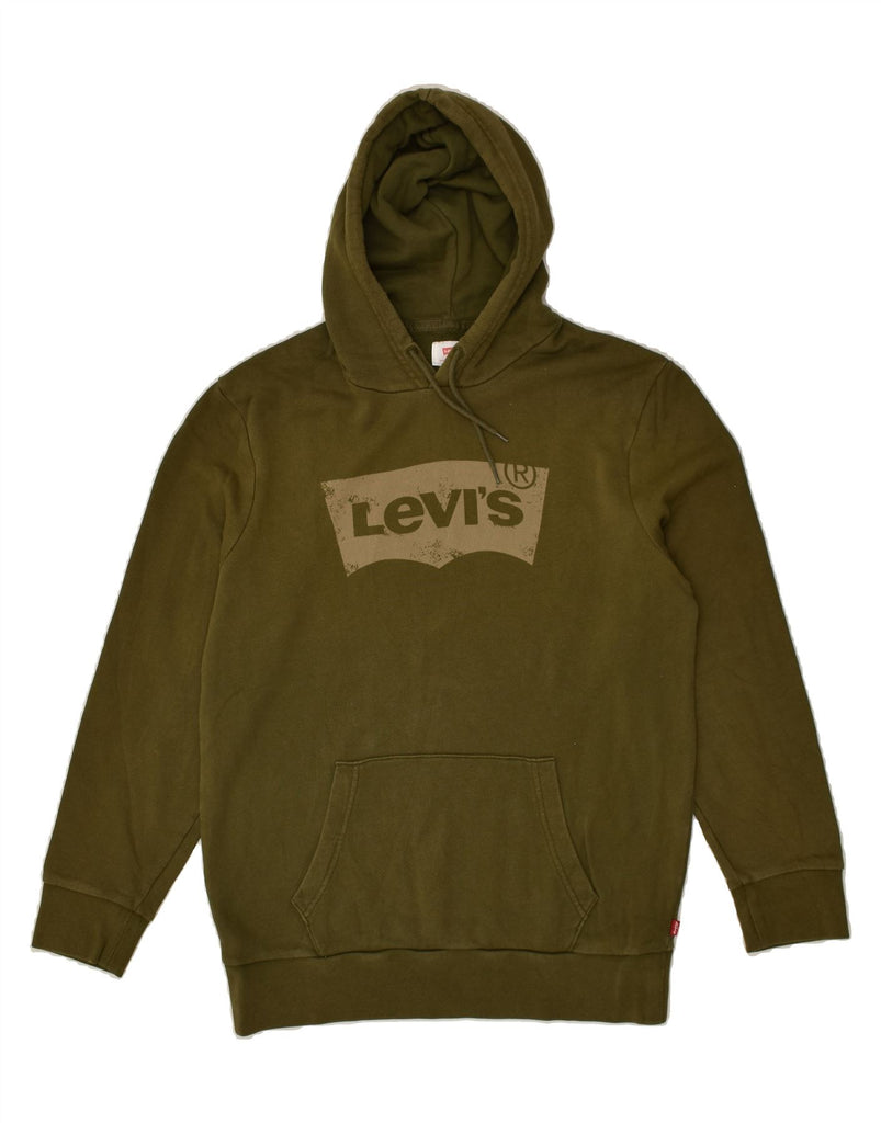 LEVI'S Mens Graphic Hoodie Jumper Medium Green Cotton | Vintage Levi's | Thrift | Second-Hand Levi's | Used Clothing | Messina Hembry 