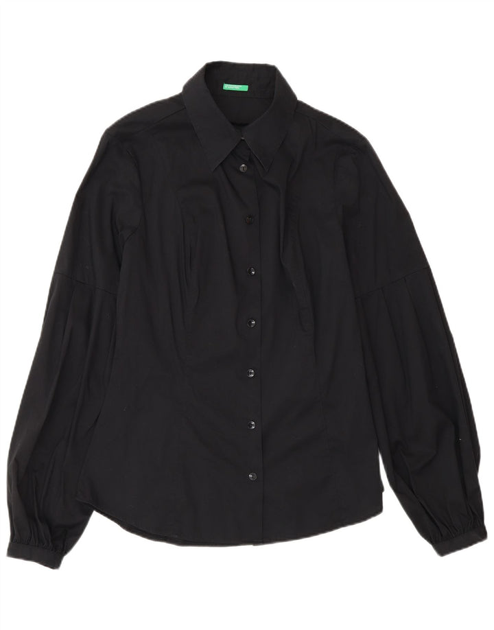 Benetton Womens Shirt UK 12 Medium Black