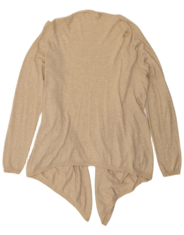 Fat Face Womens Asymmetric Open Cardigan Top UK 12 Medium Beige Flecked