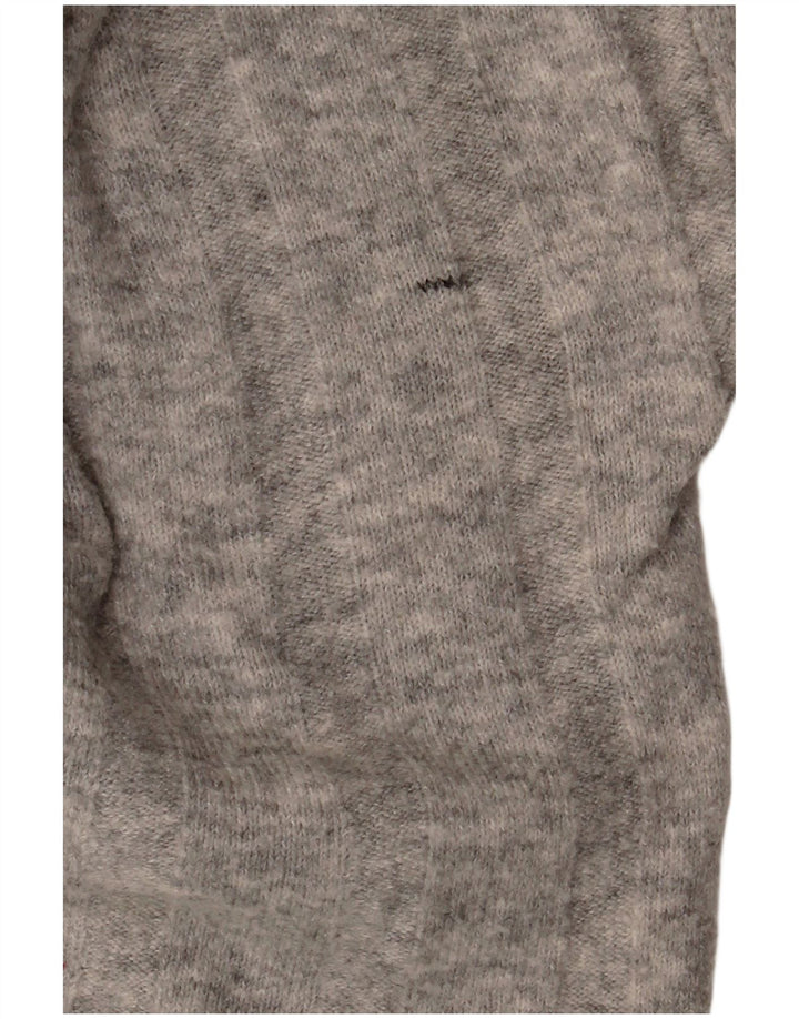 Marks & Spencer Womens Crop Crew Neck Jumper Sweater UK 12 Medium Grey