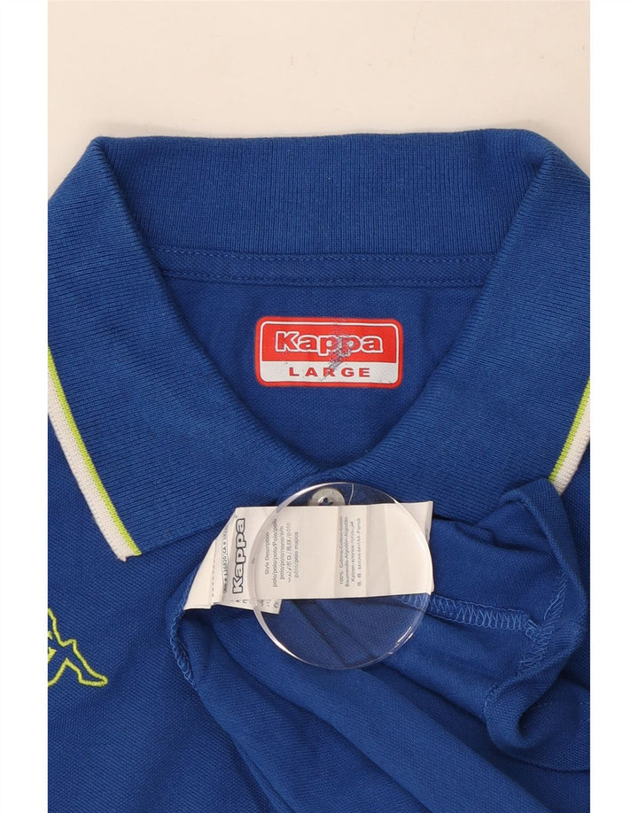 Kappa Mens Long Sleeve Polo Shirt Large Blue Cotton