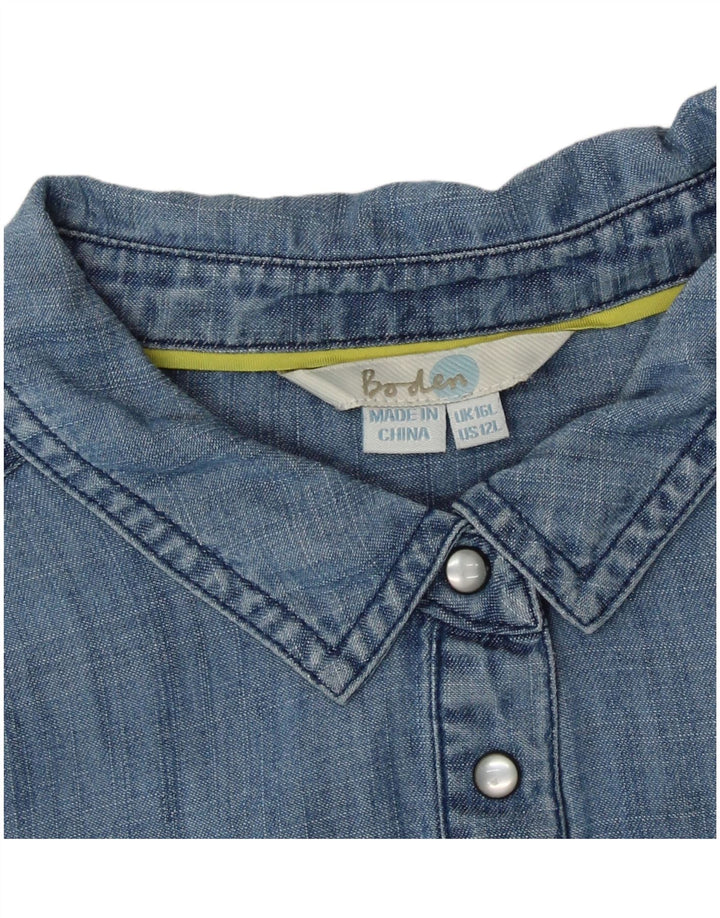Boden Womens Denim Pullover Shirt Dress UK 16 Large Blue Lyocell