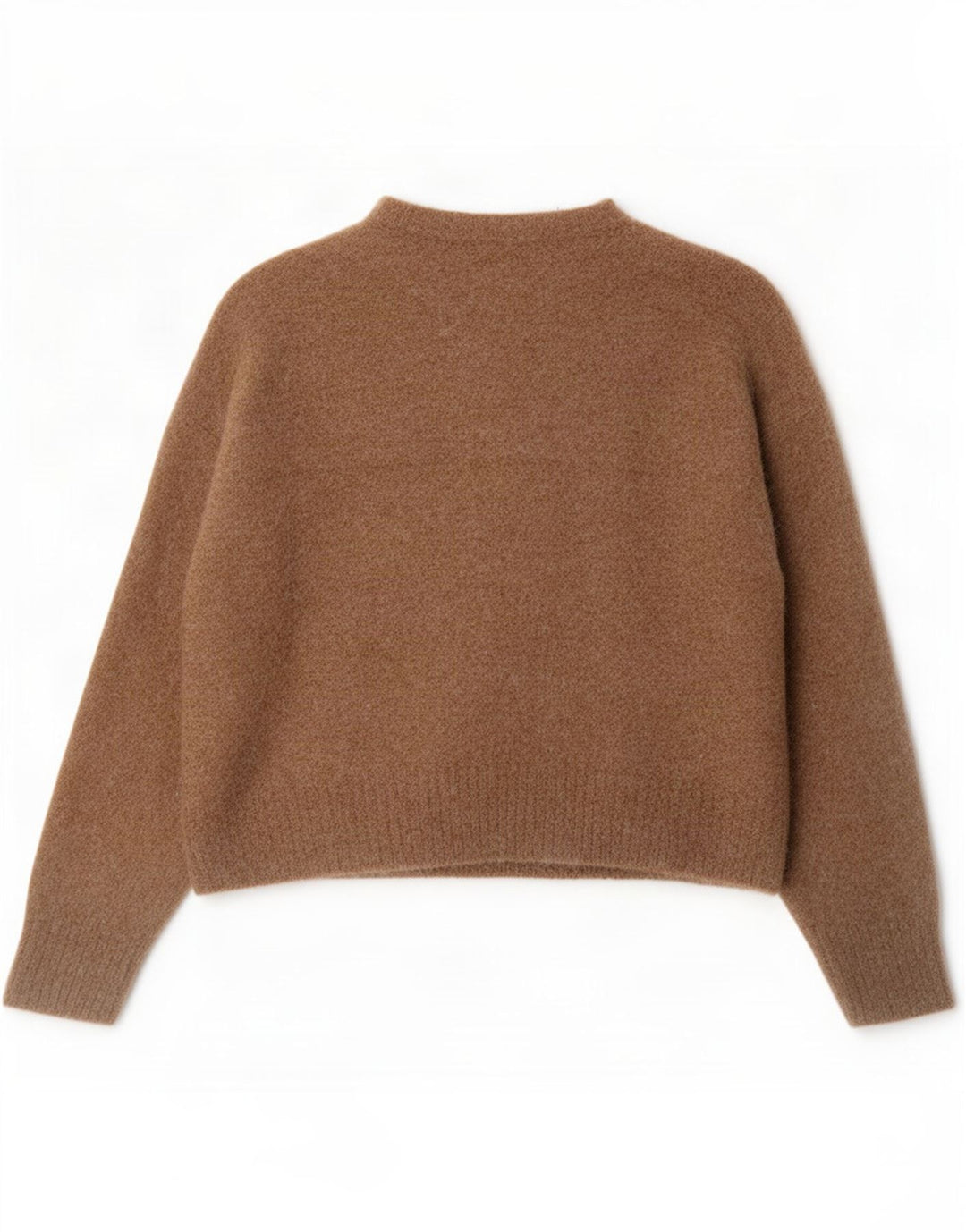 Marks & Spencer Womens Crew Neck Jumper Sweater UK 14 Medium Beige Wool
