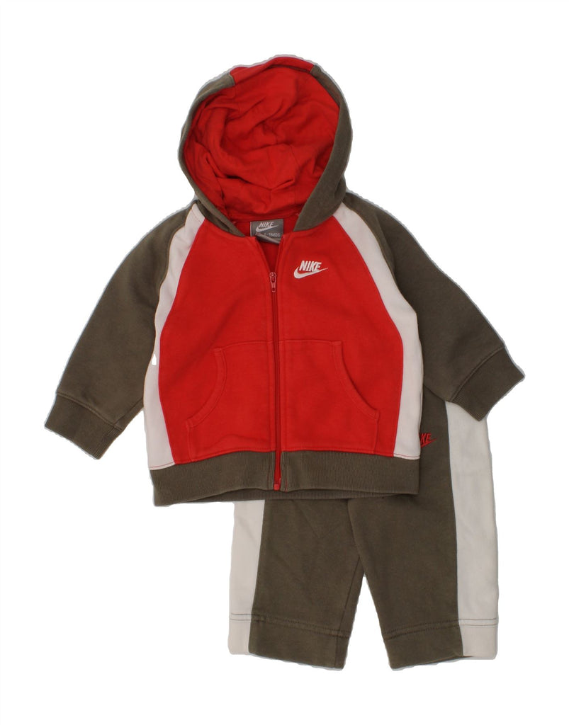 NIKE Baby Boys Full Tracksuit 6-9 Months Red Colourblock Cotton | Vintage Nike | Thrift | Second-Hand Nike | Used Clothing | Messina Hembry 