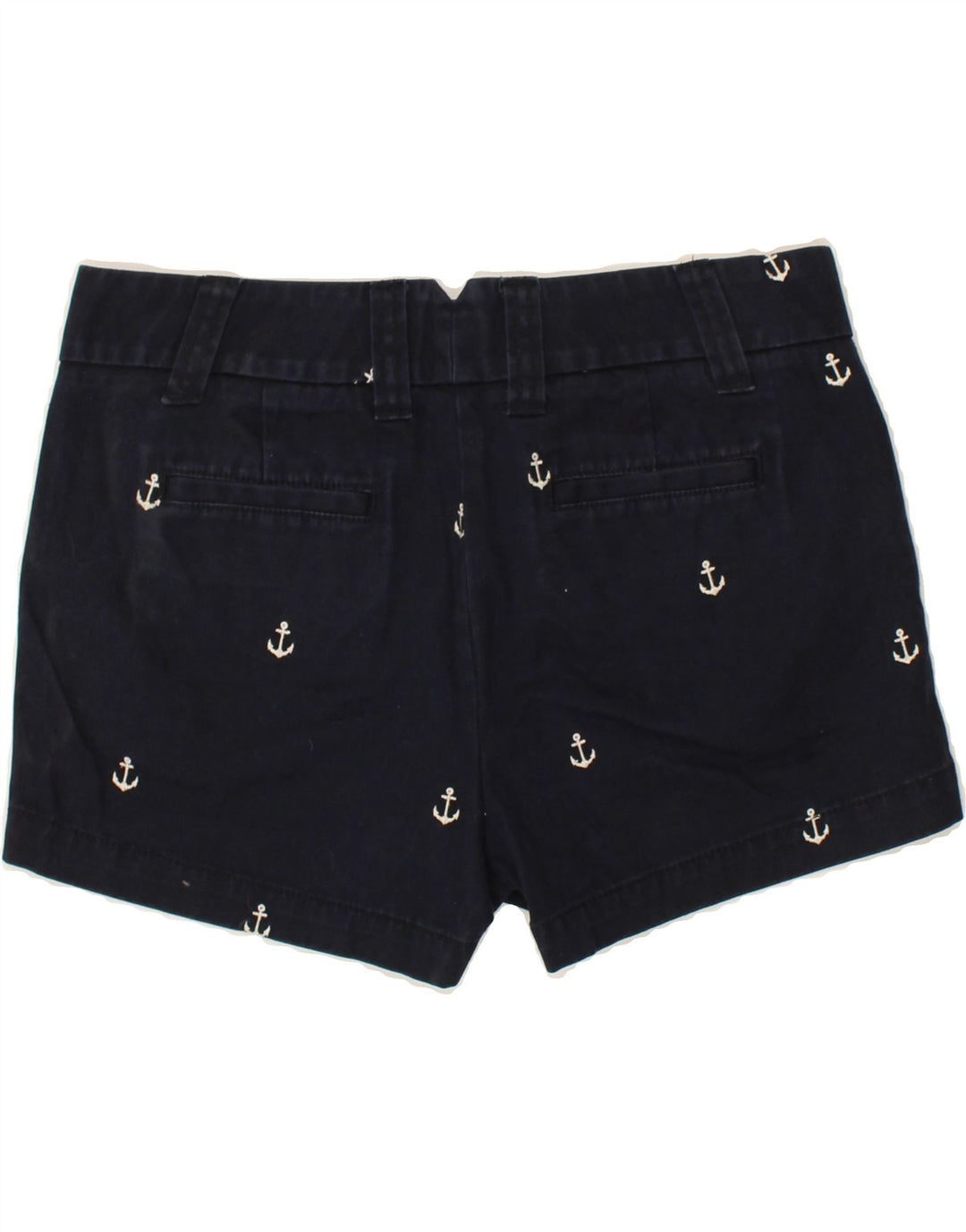 J. CREW Womens Graphic Chino Shorts US 6 Medium W30  Navy Blue Cotton Vintage J. Crew and Second-Hand J. Crew from Messina Hembry 