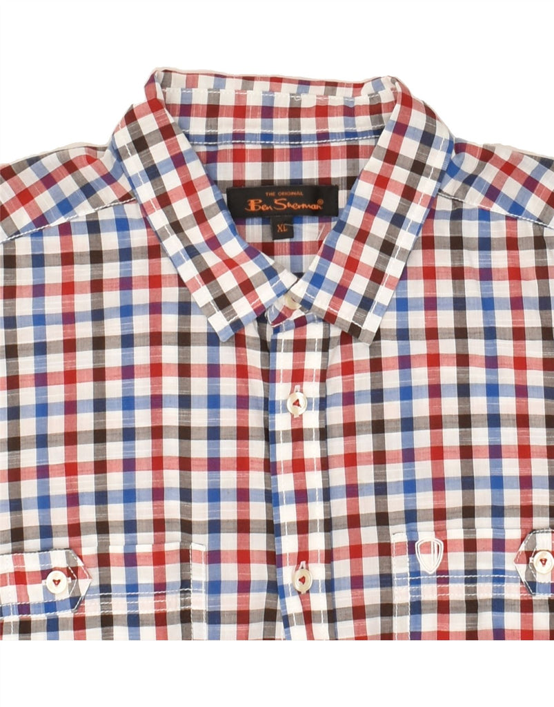 BEN SHERMAN Mens Extra Slim Fit Shirt XL Red Check Cotton | Vintage Ben Sherman | Thrift | Second-Hand Ben Sherman | Used Clothing | Messina Hembry 