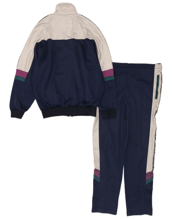 Asics Mens Graphic Loose Fit Full Tracksuit IT 44 XS Navy Blue Colourblock