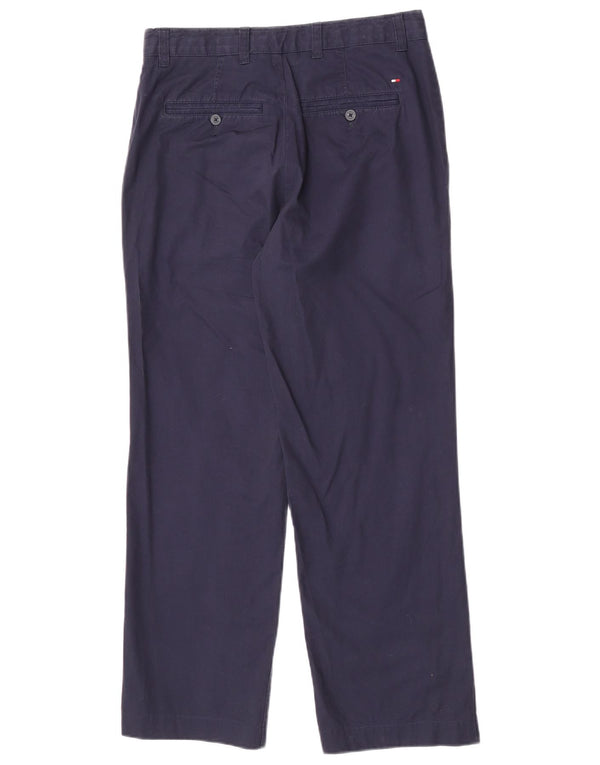 Tommy Hilfiger Mens Straight Chino Trousers W29 L30 Navy Blue Cotton