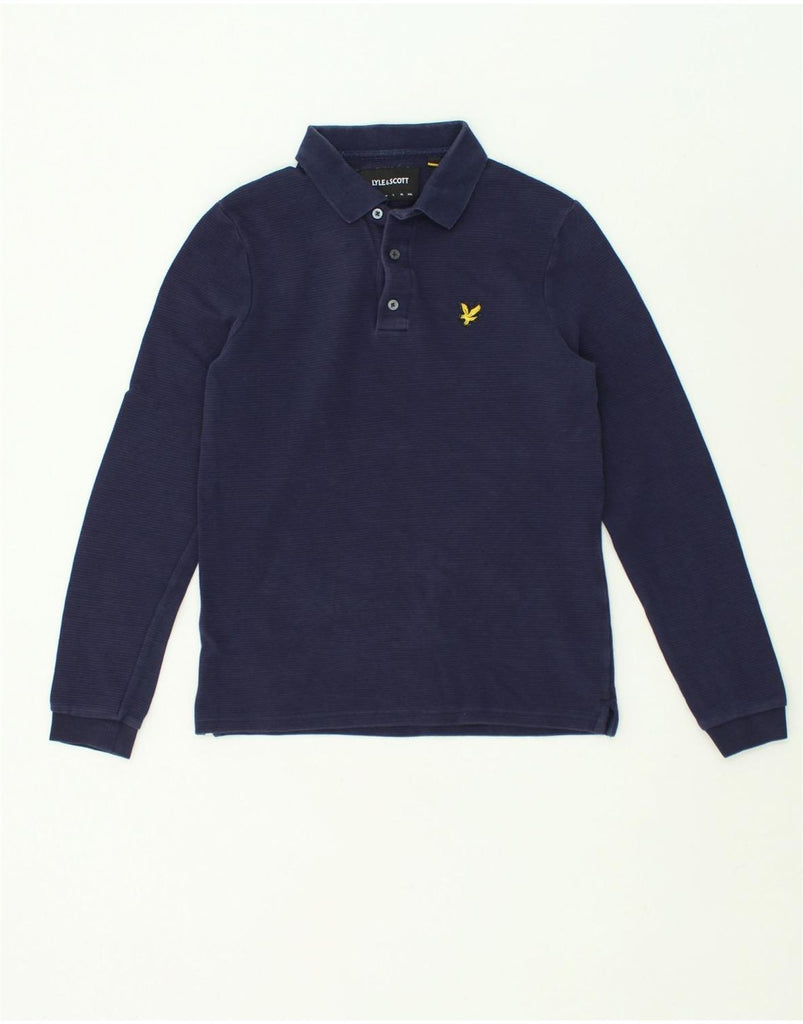 LYLE & SCOTT Mens Long Sleeve Polo Shirt XS Navy Blue Cotton | Vintage Lyle & Scott | Thrift | Second-Hand Lyle & Scott | Used Clothing | Messina Hembry 