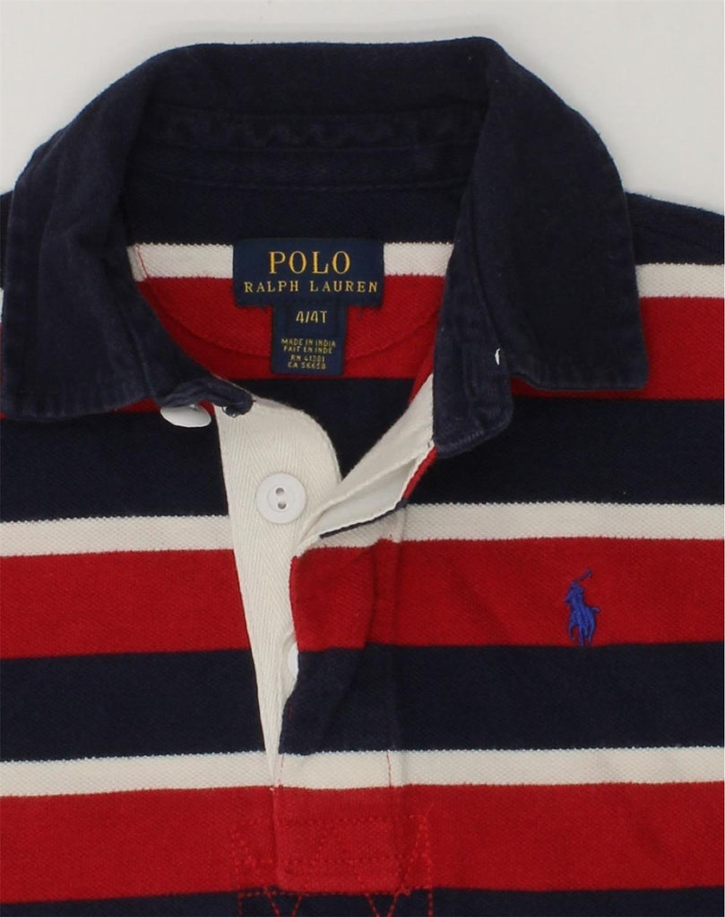 POLO RALPH LAUREN Boys Polo Shirt 3-4 Years Red Striped Cotton | Vintage Polo Ralph Lauren | Thrift | Second-Hand Polo Ralph Lauren | Used Clothing | Messina Hembry 