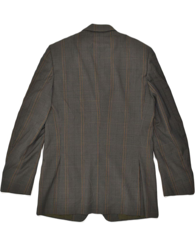 YVES SAINT LAURENT Mens Blazer Jacket IT 50 Large Grey Check Polyester | Vintage Yves Saint Laurent | Thrift | Second-Hand Yves Saint Laurent | Used Clothing | Messina Hembry 