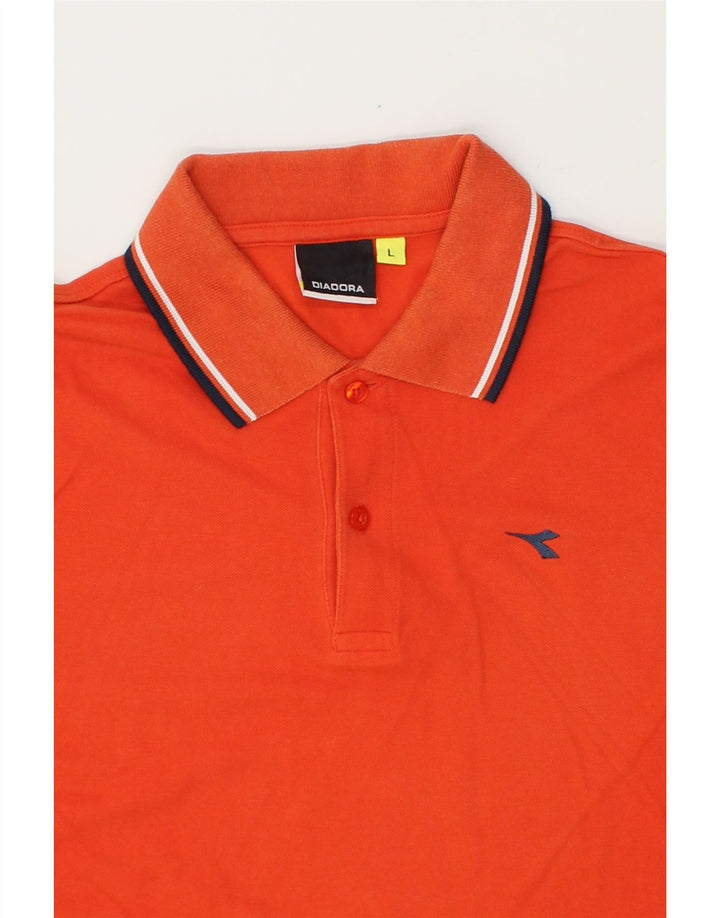 DIADORA Mens Polo Shirt Large Orange Vintage Diadora and Second-Hand Diadora from Messina Hembry 