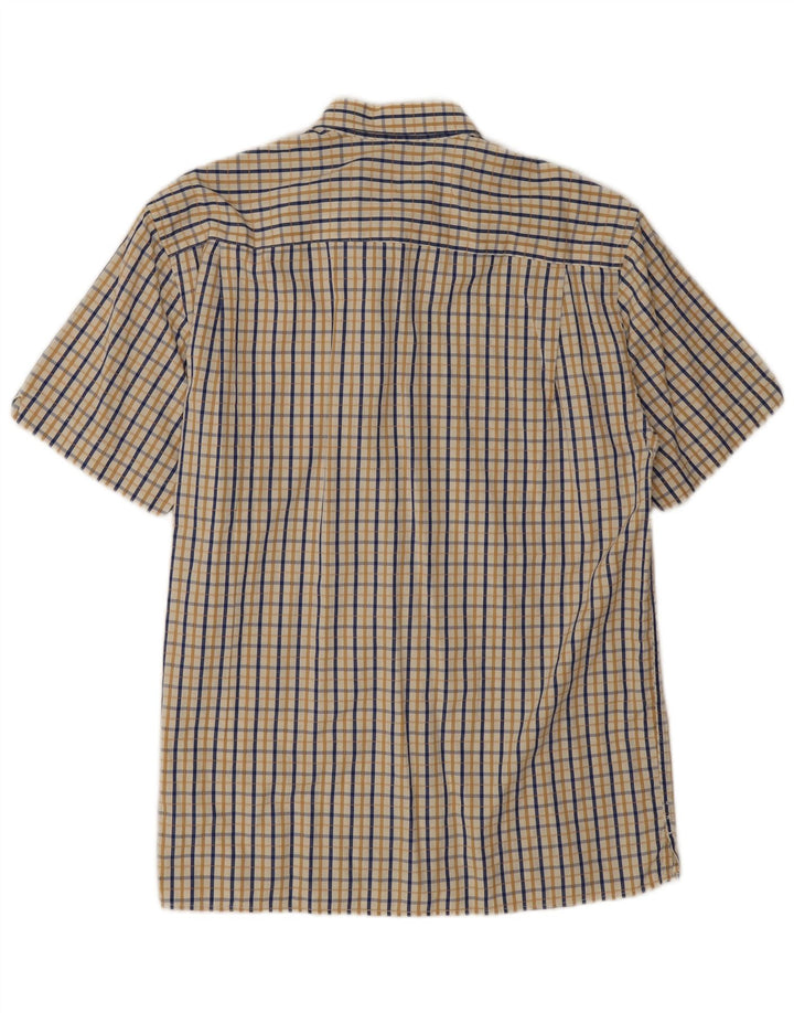 Armata Di Mare Mens Short Sleeve Shirt IT 50 Medium Blue Check Cotton