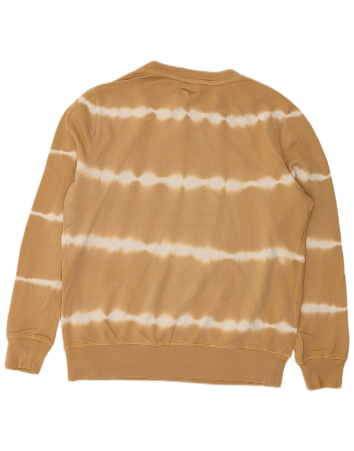 Marks & Spencer Womens Sweatshirt Jumper UK 12 Medium Beige Striped Cotton