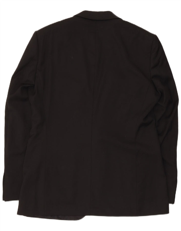 Hugo Boss Mens 1 Button Blazer Jacket UK 50 Large Black Virgin Wool