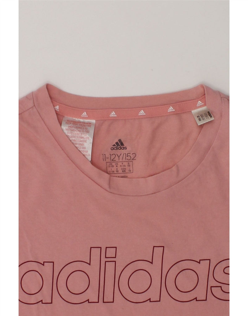 ADIDAS Girls Graphic T-Shirt Top 11-12 Years Pink Cotton | Vintage Adidas | Thrift | Second-Hand Adidas | Used Clothing | Messina Hembry 