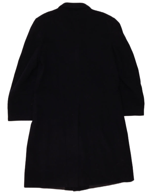 Sespi Mens Double Breasted Coat UK 38 Medium Navy Blue Virgin Wool