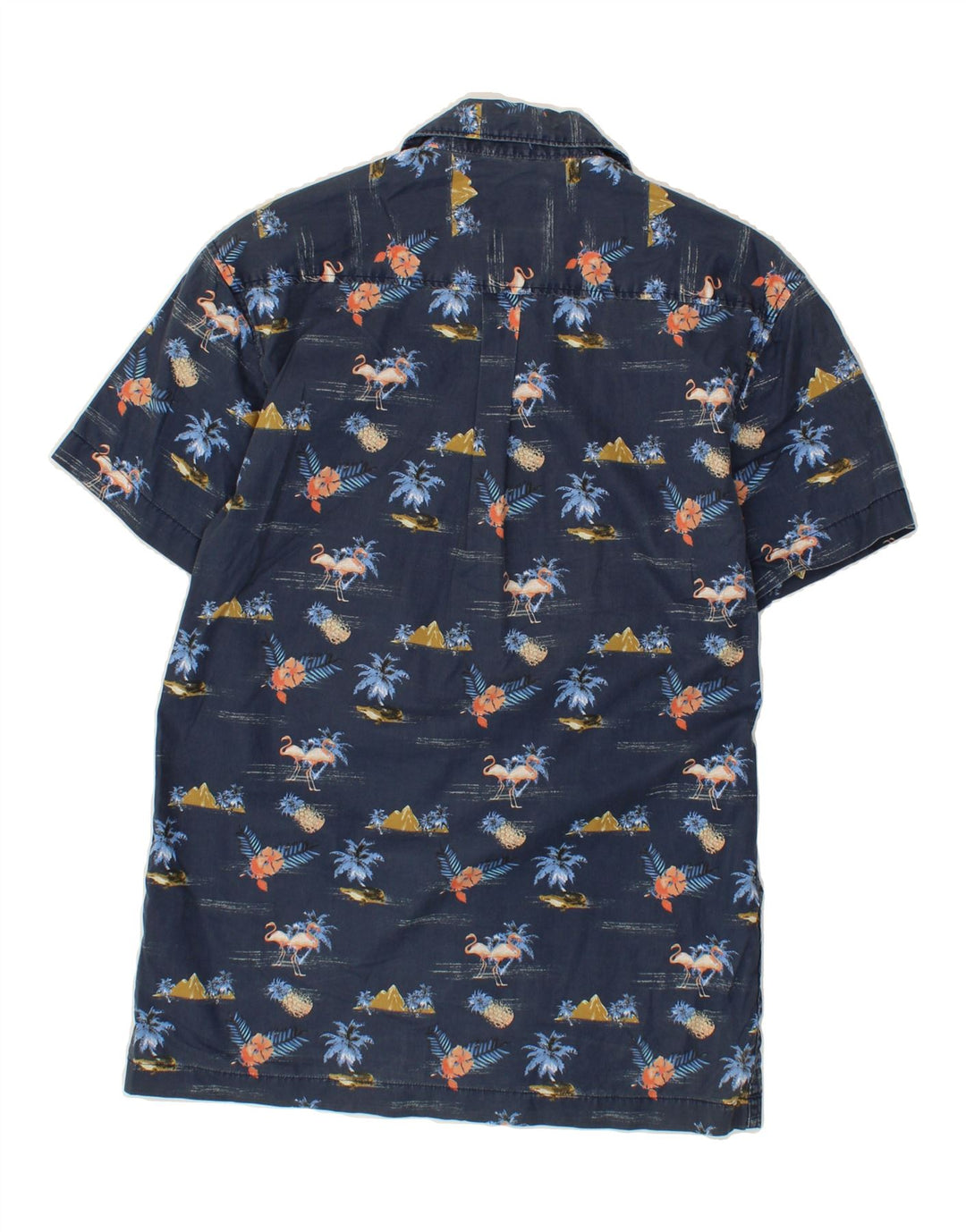 JACK & JONES Mens Short Sleeve Shirt Medium Navy Blue Floral Cotton Vintage Jack & Jones and Second-Hand Jack & Jones from Messina Hembry 