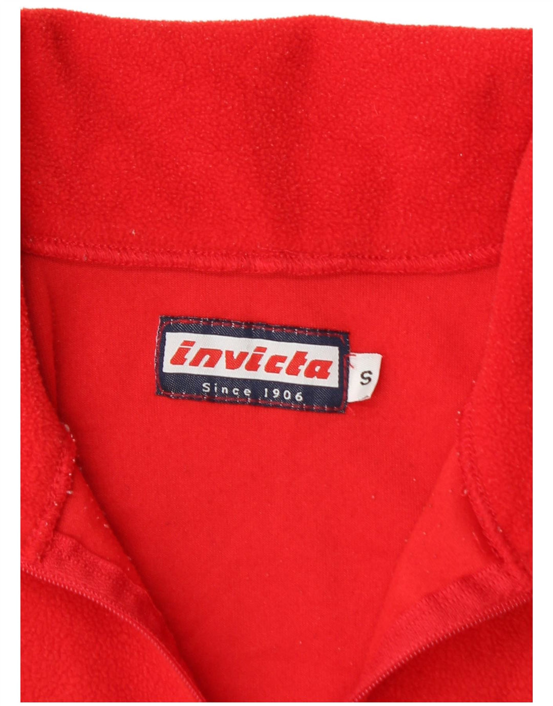 Invicta Mens Zip Neck Fleece Jumper Small Red Polyester