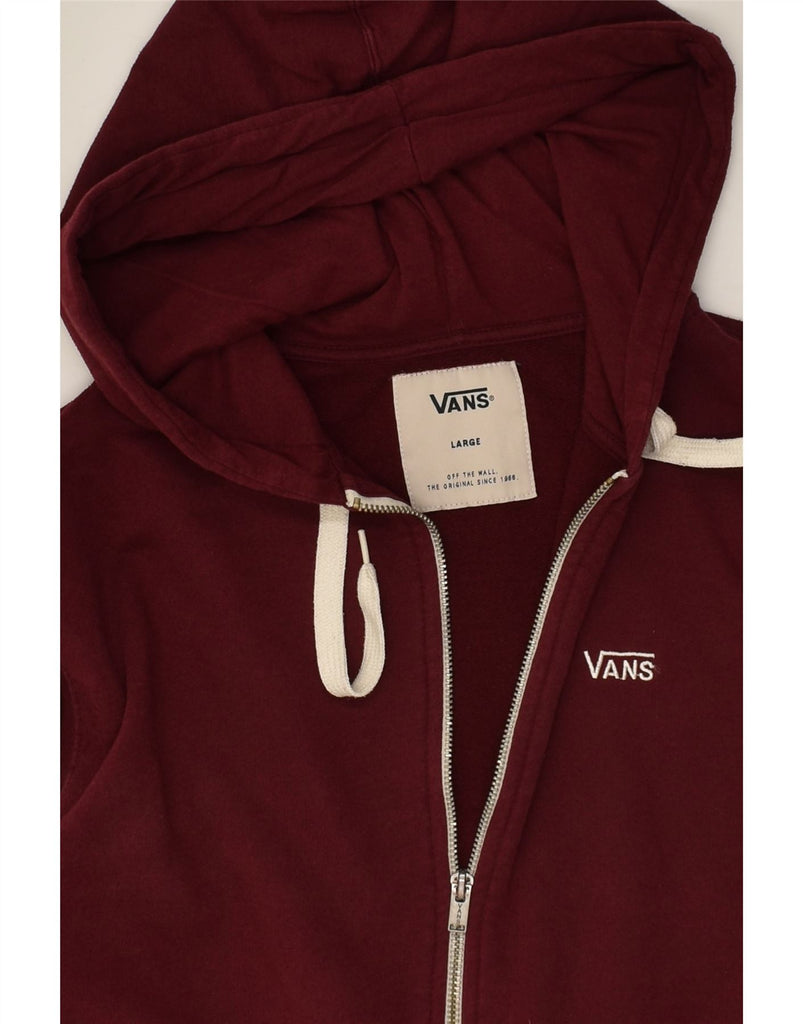 VANS Mens Zip Hoodie Sweater Large Burgundy Cotton | Vintage Vans | Thrift | Second-Hand Vans | Used Clothing | Messina Hembry 