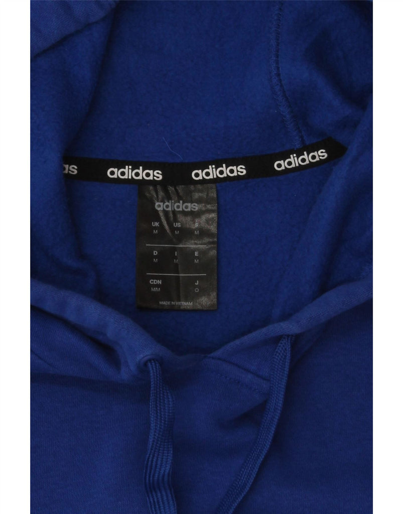 ADIDAS Mens Graphic Hoodie Jumper Medium Blue Cotton Vintage Adidas and Second-Hand Adidas from Messina Hembry 