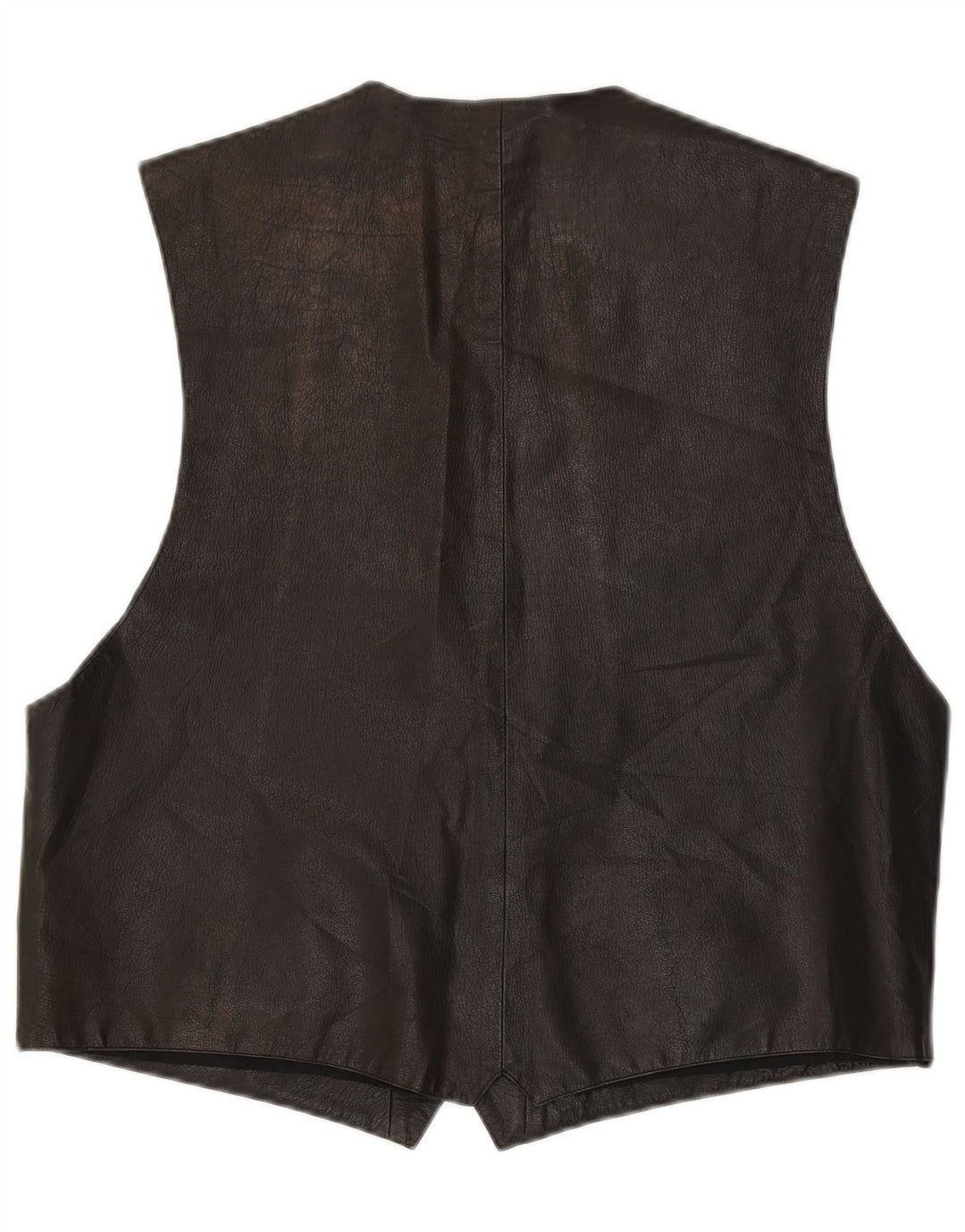 VINTAGE Mens Leather Waistcoat IT 56 XL Brown