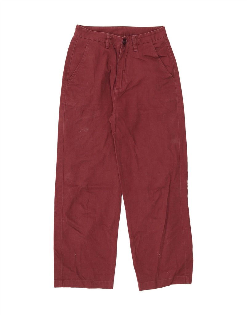 SANTA CRUZ Womens Straight Chino Trousers EU 34 XS W26 L26 Maroon Cotton Vintage Santa Cruz and Second-Hand Santa Cruz from Messina Hembry 