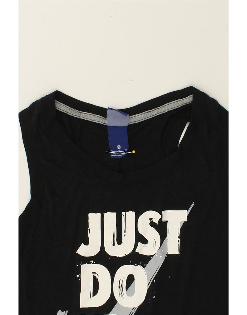 NIKE Womens Graphic Vest Top UK 10 Small Black | Vintage Nike | Thrift | Second-Hand Nike | Used Clothing | Messina Hembry 