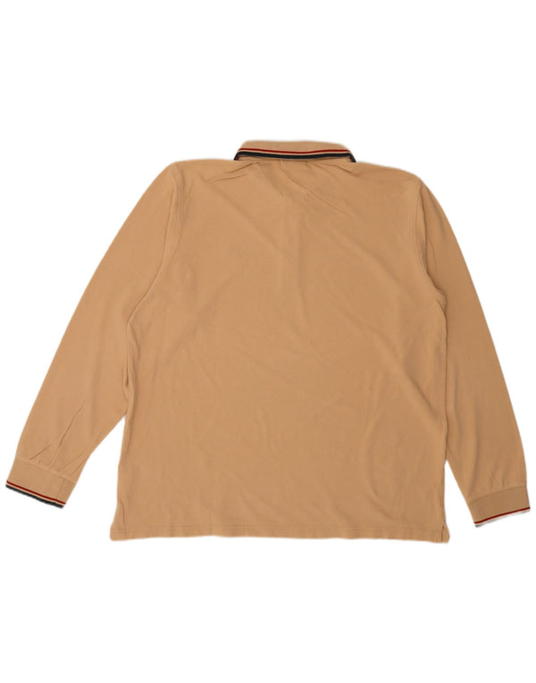 Lotto Mens Long Sleeve Polo Shirt UK 46/48 3XL Beige Cotton