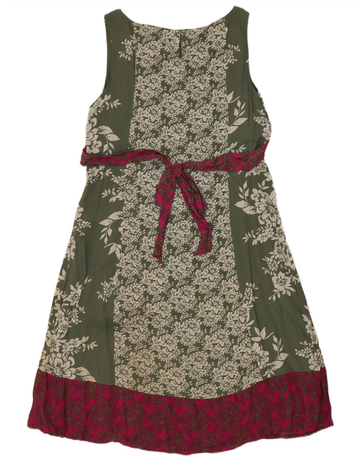 Monsoon Womens A-Line Dress UK 16 Large Green Viscose