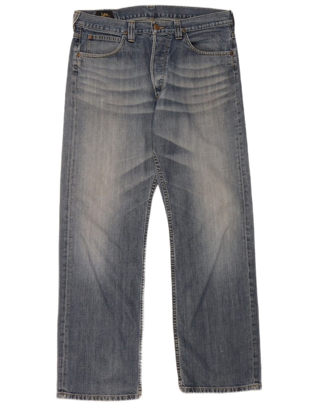 Lee Mens Nash Straight Jeans W34 L32 Blue Cotton
