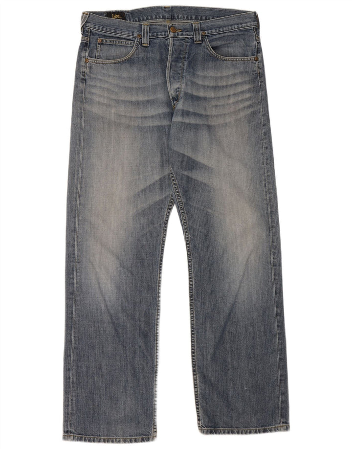Lee Mens Nash Straight Jeans W34 L32 Blue Cotton