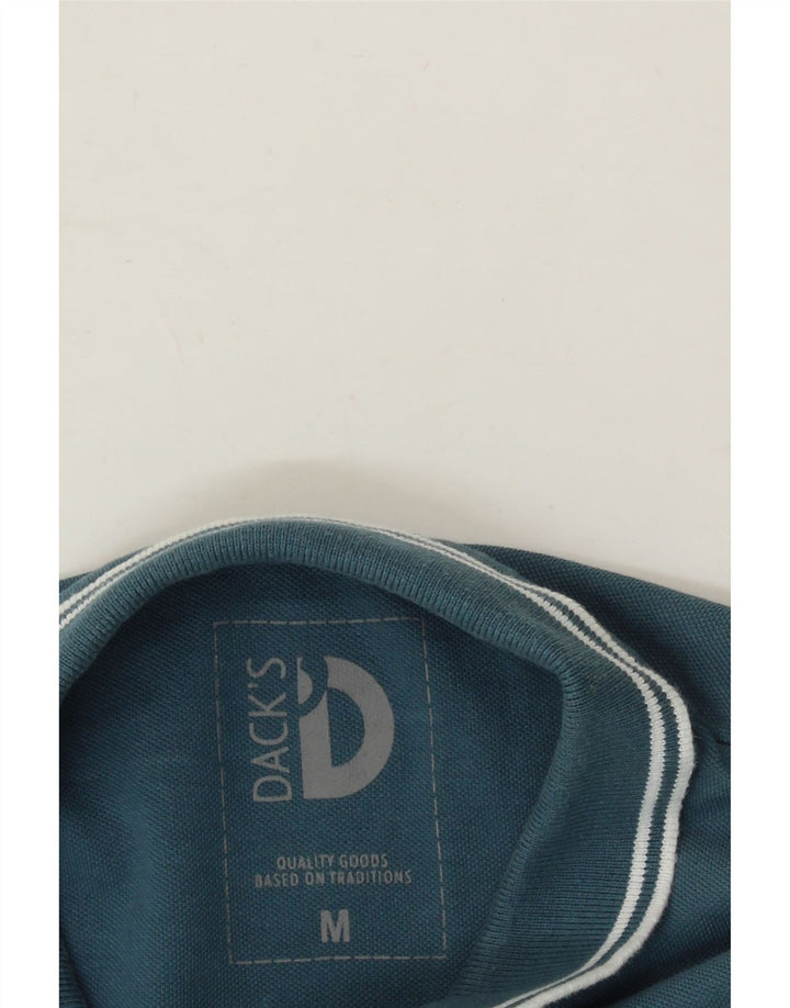 DACK'S Mens Polo Shirt Medium Blue Cotton Vintage Dack's and Second-Hand Dack's from Messina Hembry 