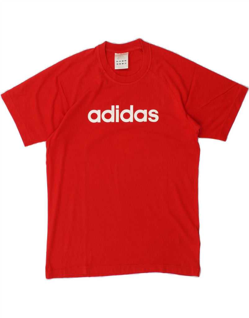 ADIDAS Mens Graphic T-Shirt Top Small Red Cotton Vintage Adidas and Second-Hand Adidas from Messina Hembry 