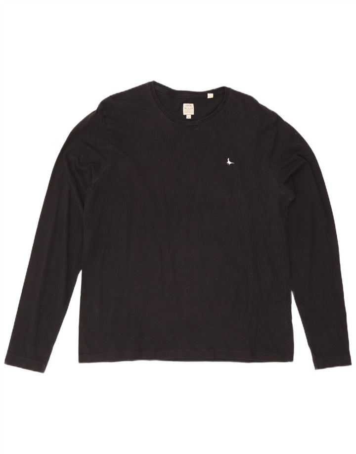 Jack Wills Mens Top Long Sleeve XL Black Cotton