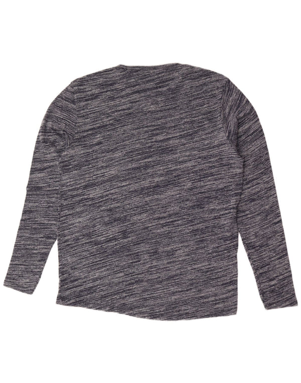 Tommy Hilfiger Mens Slim Fit Top Long Sleeve 2XL Navy Blue Flecked Cotton