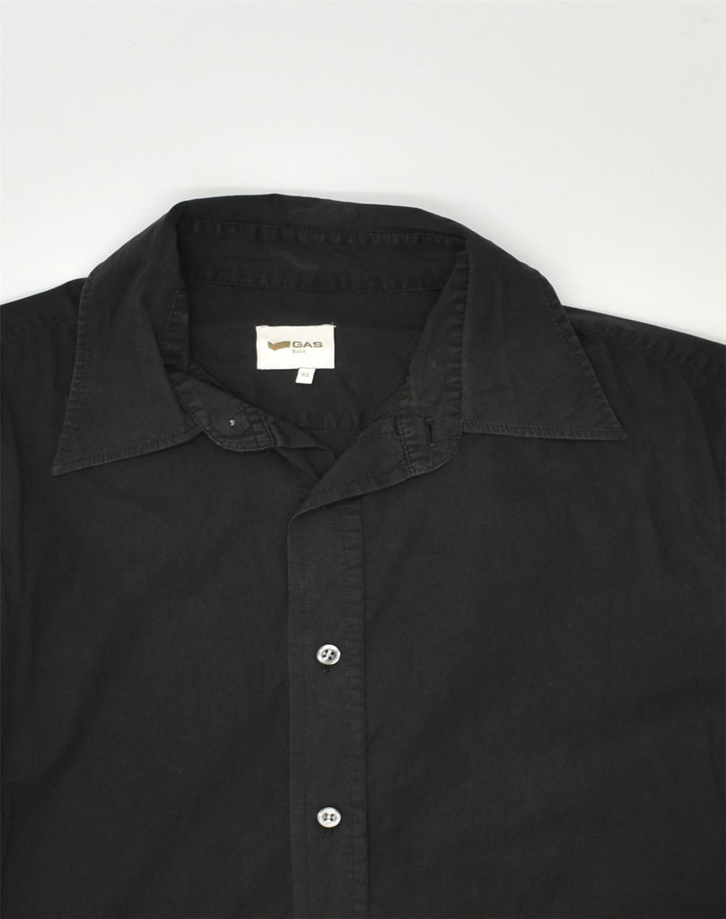 GAS Mens Shirt XL Black Cotton | Vintage Gas | Thrift | Second-Hand Gas | Used Clothing | Messina Hembry 