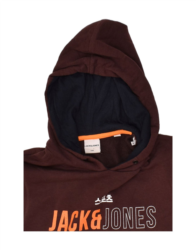 JACK & JONES Mens Graphic Hoodie Jumper Medium Brown Polyester | Vintage Jack & Jones | Thrift | Second-Hand Jack & Jones | Used Clothing | Messina Hembry 