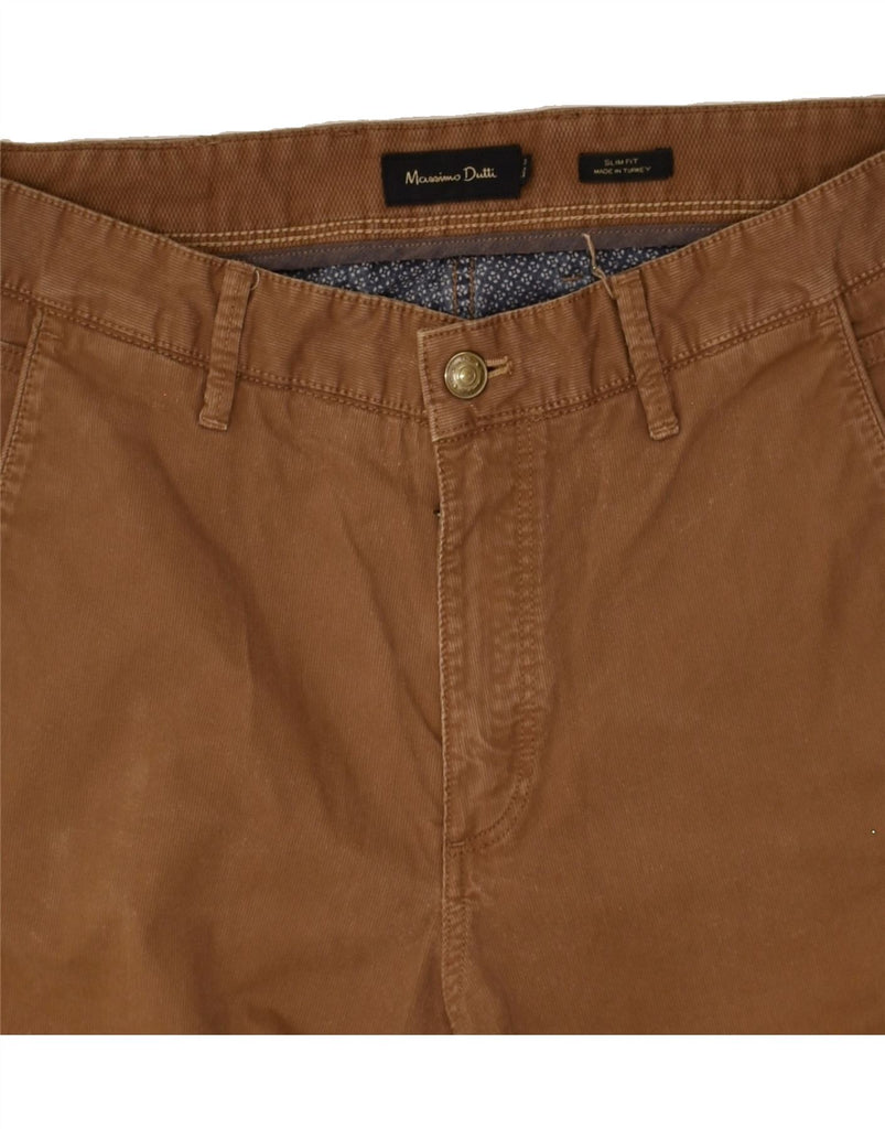 MASSIMO DUTTI Womens Slim Fit Chino Trousers EU 42 Large W34 L33 Brown | Vintage Massimo Dutti | Thrift | Second-Hand Massimo Dutti | Used Clothing | Messina Hembry 