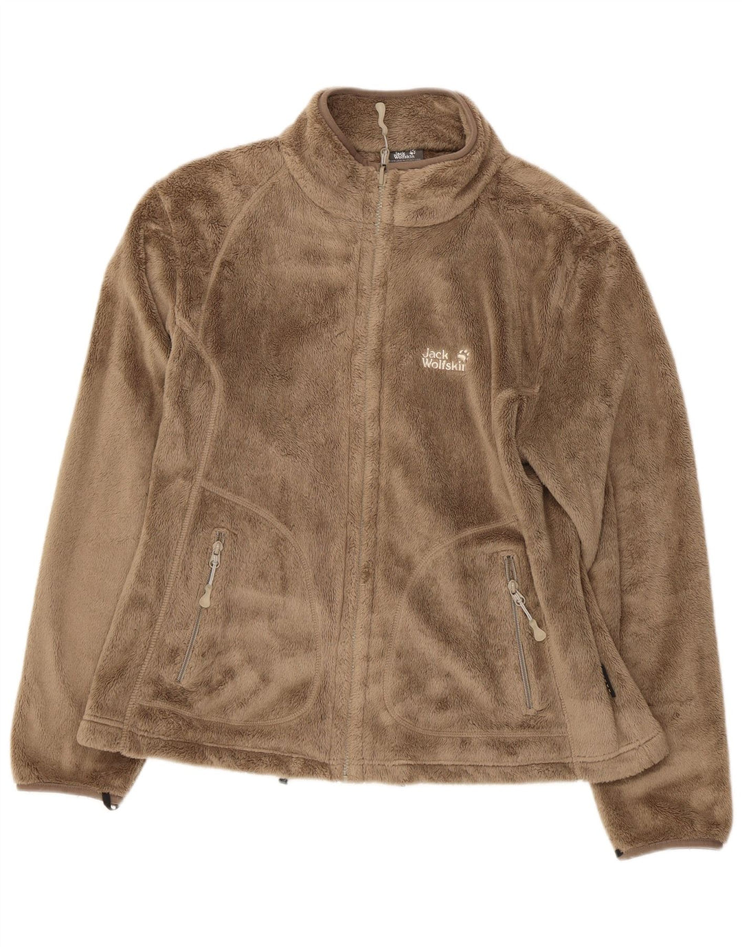 JACK WOLFSKIN Womens Fleece Jacket UK 18/20 XL Beige Polyester