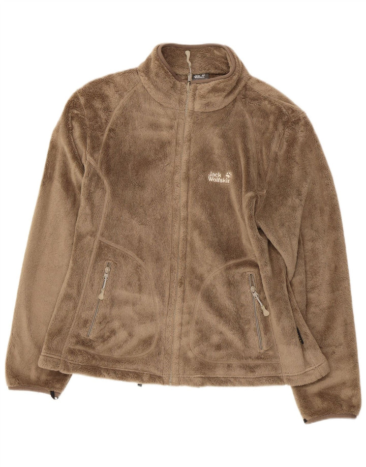 JACK WOLFSKIN Womens Fleece Jacket UK 18/20 XL Beige Polyester