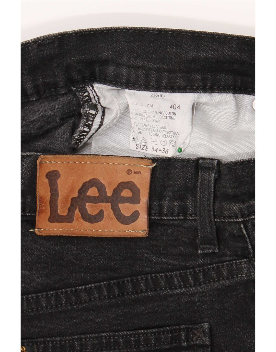 Lee Womens Brooklyn Straight Jeans W34 L36 Black Cotton