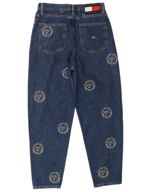 Tommy Hilfiger Womens Graphic High Waist Tapered Jeans W27 L26 Blue
