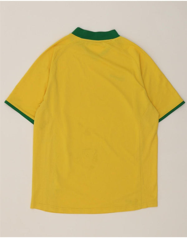 Nike Mens T-Shirt Top UK 36/38 Small Yellow Colourblock Polyester