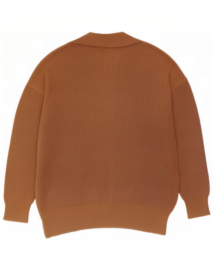 Massimo Dutti Womens Longline Cardigan Sweater UK 14 Medium Brown Polyester