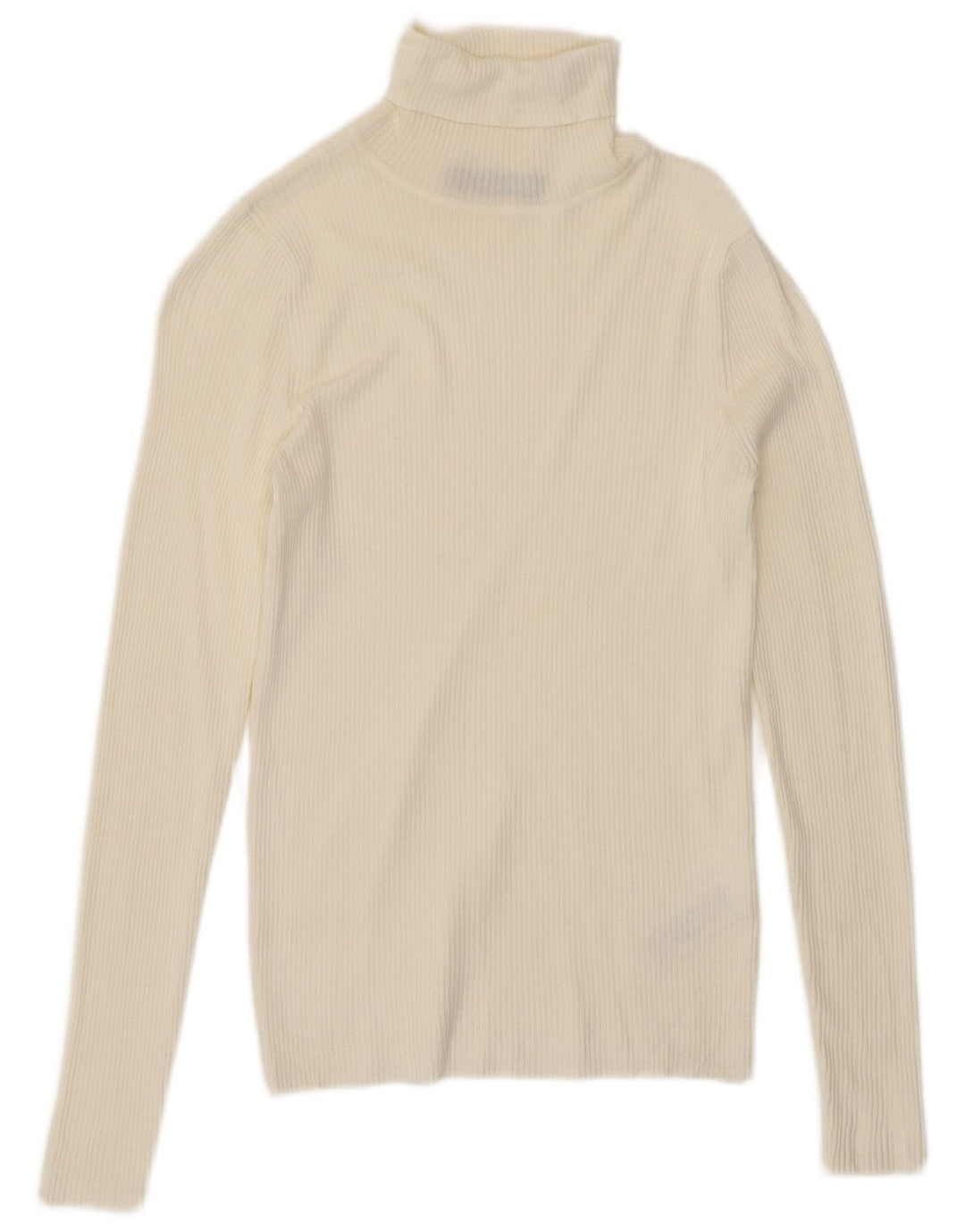 Marks & Spencer Womens Top Long Sleeve UK 10 Small Off White Viscose