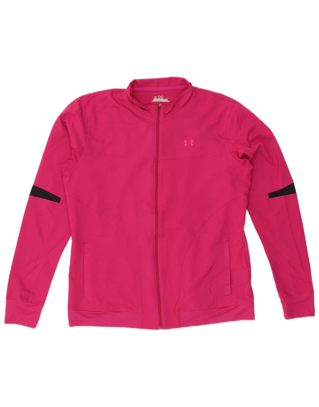 UNDER ARMOUR Womens Tracksuit Top Jacket UK 14 Medium Pink Colourblock